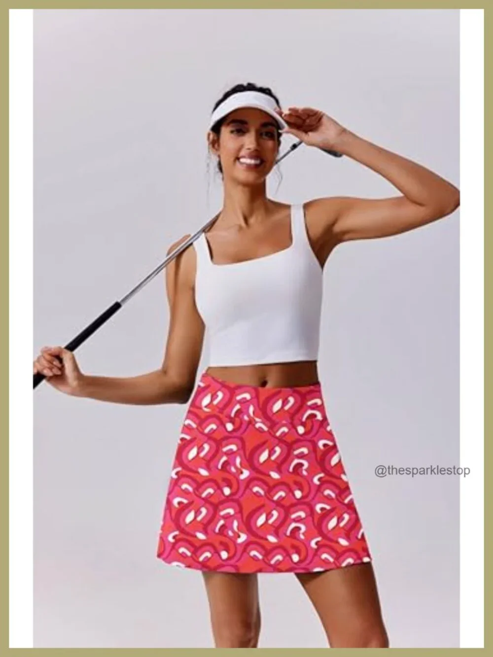 High Waisted Golf Skort with 4 Pockets, Quick Dry, UPF 50+